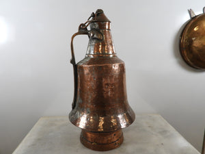 Vintage Copper Water Ewer Pitcher Bell Shaped