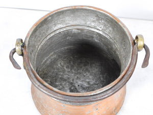 Old Copper Bucket with Iron Handle