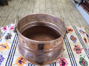 Handmade Round Copper Planter