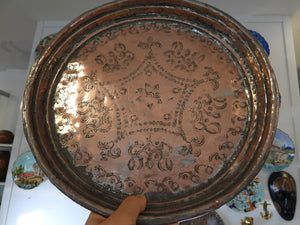 Old Handcrafted Turkish Round Tray