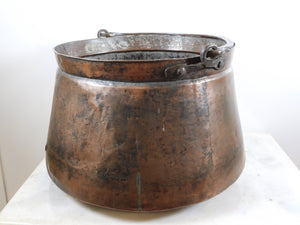 Large Old Copper Bucket