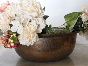 Old Large Handmade Copper Bowl