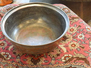 Old Large Handmade Copper Bowl