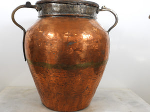 Heavy Hand Hammered Amphora Style Jar
