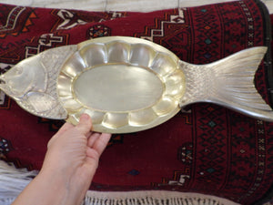 Fish Shaped Brass Decaorative Service Dish