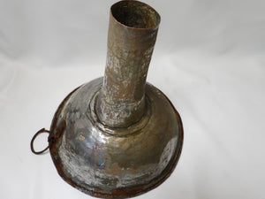 Old Tinned Copper Funnel with Iron Ring