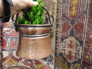 Old Copper Bucket with Iron Handle