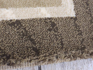 Beige & Brown Color Wool Rug 80x160 Cm