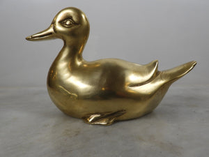 Vintage Solid Brass Duck Figurine