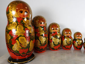 10 Pieces Handmade Russian Matryoshka Doll