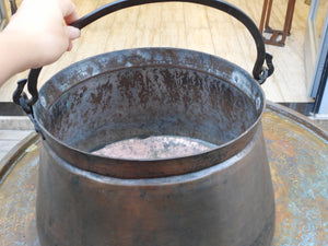 Large Old Copper Bucket