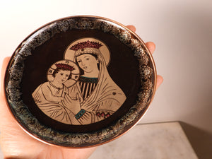 Virgin Mary and Jesus Copper Wall Plate