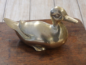 Vintage Solid Brass Duck Figurine