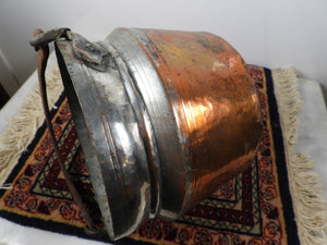 Old Copper Bucket with Iron Handle