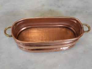 Small Handmade Oval Copper Planter