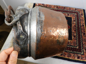 Old Copper Bucket with Iron Handle