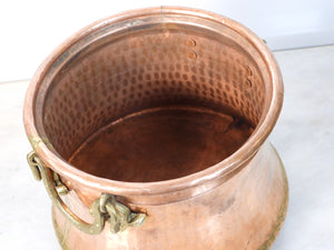 Vintage Handhammered Copper Cauldron