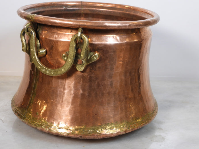 Vintage Handhammered Copper Cauldron