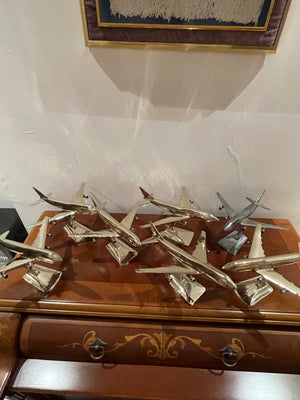 9 Pieces Brass Model Airplanes