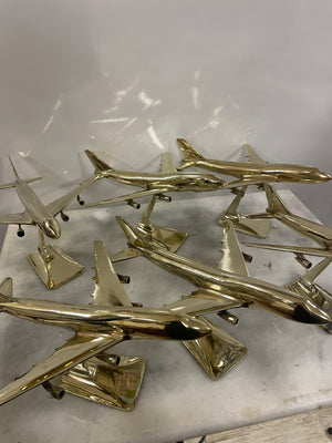 9 Pieces Brass Model Airplanes
