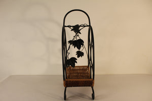 Black Wrought  Iron Wine Rack with Grape Leaves - Ali's Copper Shop