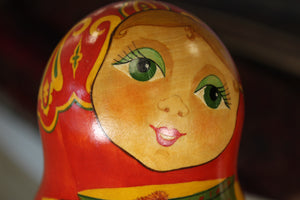 Set of 10  Small Red Matryoshka  Doll