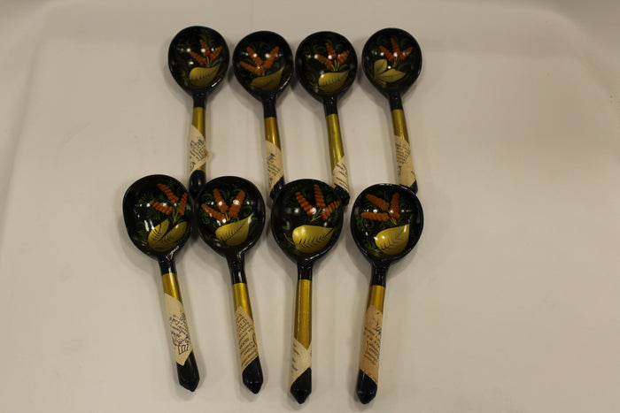 8 Handpainted Russian Wooden Spoons