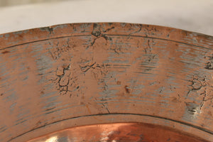 Handcrafted Turkish old copper round plate