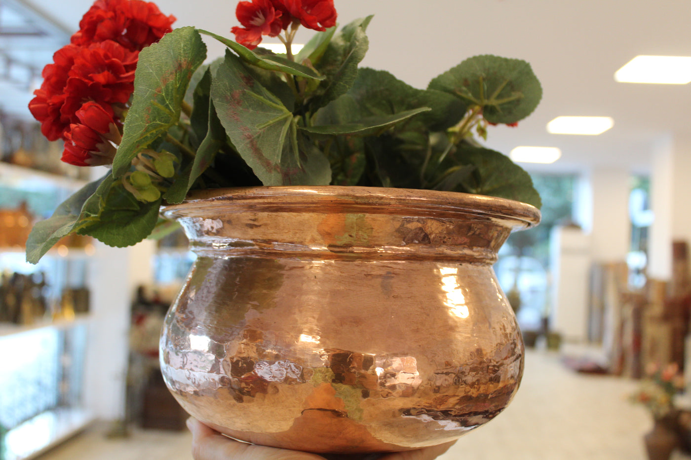 vintage copper plant pots Heavy Round Copper Planter