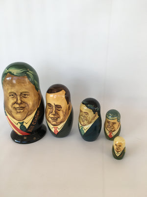 Set of 5 Political Leaders Matryoshka - Ali's Copper Shop