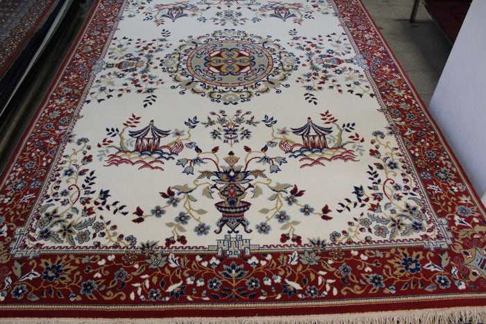 Beige & Red Color Turkish Rug