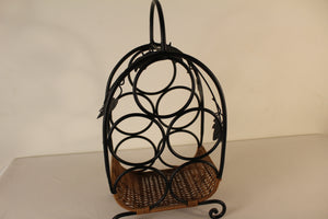 Black Wrought  Iron Wine Rack with Grape Leaves - Ali's Copper Shop