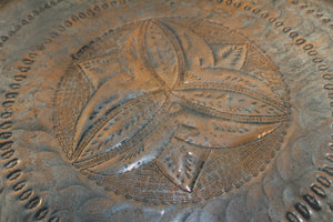 Hand Embossed and engraved Round Copper Tray - Ali's Copper Shop
