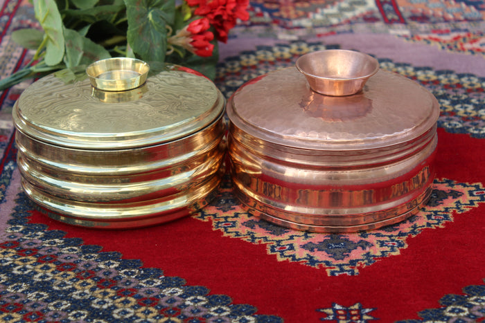 Lot Of 2 Copper and Brass Trinket Box