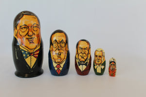 Set of Five Leaders Matryoshka - Ali's Copper Shop