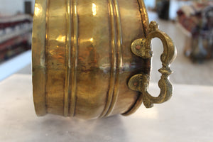 SOLID BRASS OVAL PLANTER WITH HANDLES