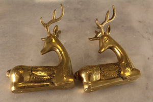 Brass Deer Bookends