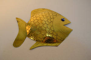 Brass Fish Shaped Wall Hanging Decor - Ali's Copper Shop
