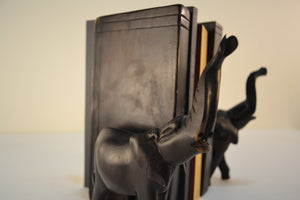 Wooden Ebony Elephant Bookends - Ali's Copper Shop