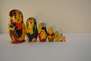 Set of Vintage Signed Disney Beauty and the Best Matryoshka - Ali's Copper Shop