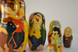 Set of Vintage Signed Disney Beauty and the Best Matryoshka - Ali's Copper Shop