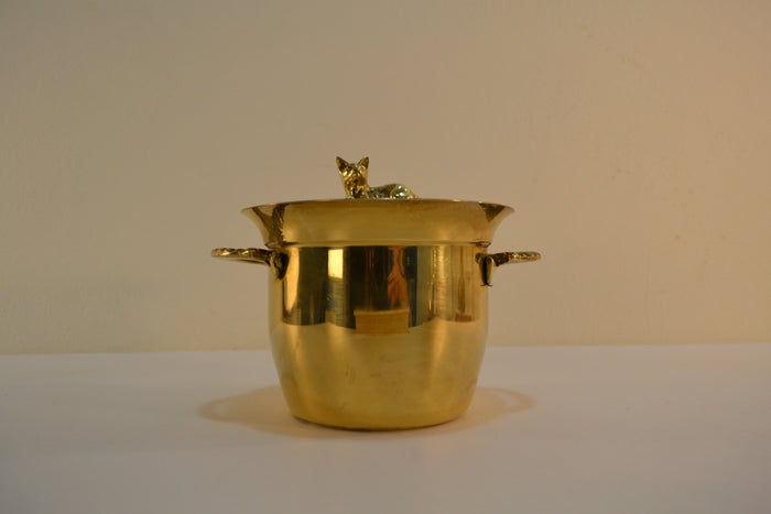 Brass Ice Bucket with an aluminum bucket Insert