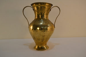 Brass Double-handled Hand Hammered design on the Surface Vase - Ali's Copper Shop