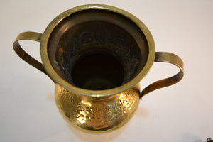 Brass Double-handled Hand Hammered design on the Surface Vase - Ali's Copper Shop