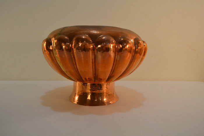 Scallop Form Copper Footed Bowl