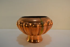 Scallop Form Footed Copper  Bowl