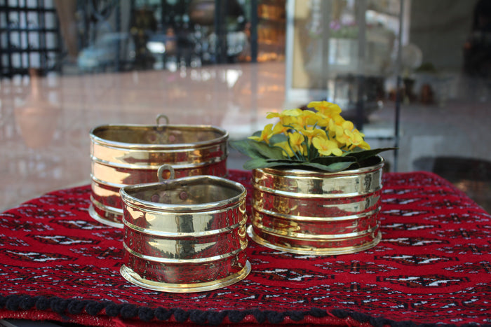 Set of 3 Brass Wall Planters