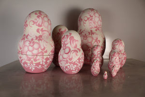 Pink Signed 10 Pieces Matryoshka Dolls