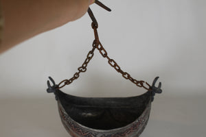 Hand Hammered Copper Dervish Kashkul Beggars Bowl