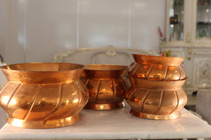 Set of 4 Copper Planters